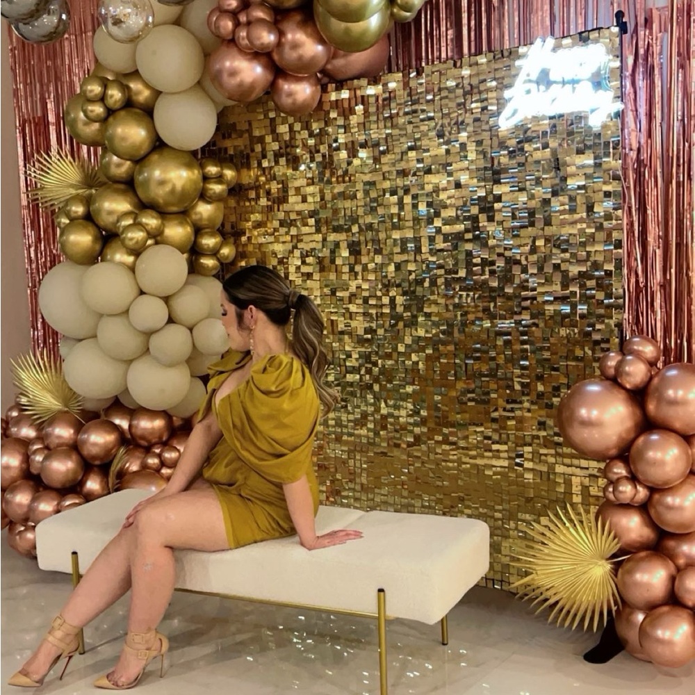 Elegant Gold Mini Dress